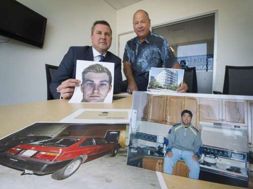 Sgt. Mike Heard and Detective (Retired) Ron Symes Display Evidence from Edgar 'Iggy' Leonardo Homicide Investigation