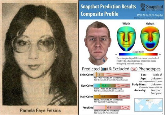 Photo of Victim, Pamela Faye Felkins; Snapshot Composite Profile of Person of Interest