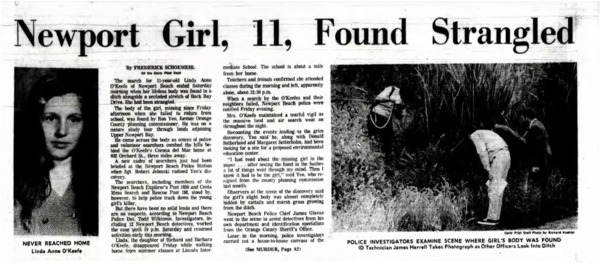 Linda Ann O'Keefe Newspaper Clipping