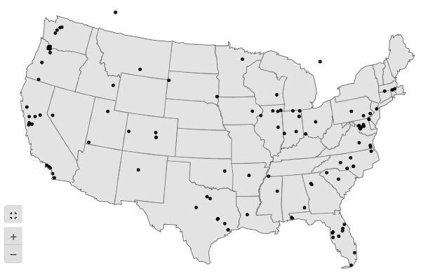 USA Map Showing Some of Parabon's Snapshot Success Stories